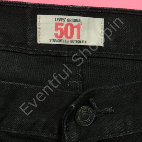 Vintage Levis 501 Jeans Mens 38 Black Original Fit Straight Denim Y2K - Picture 5 of 8